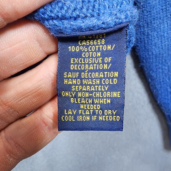 Polo Ralph Lauren Mens Sweater Extra Large Blue Henley Mock Neck Cotton Office - Picture 6 of 14